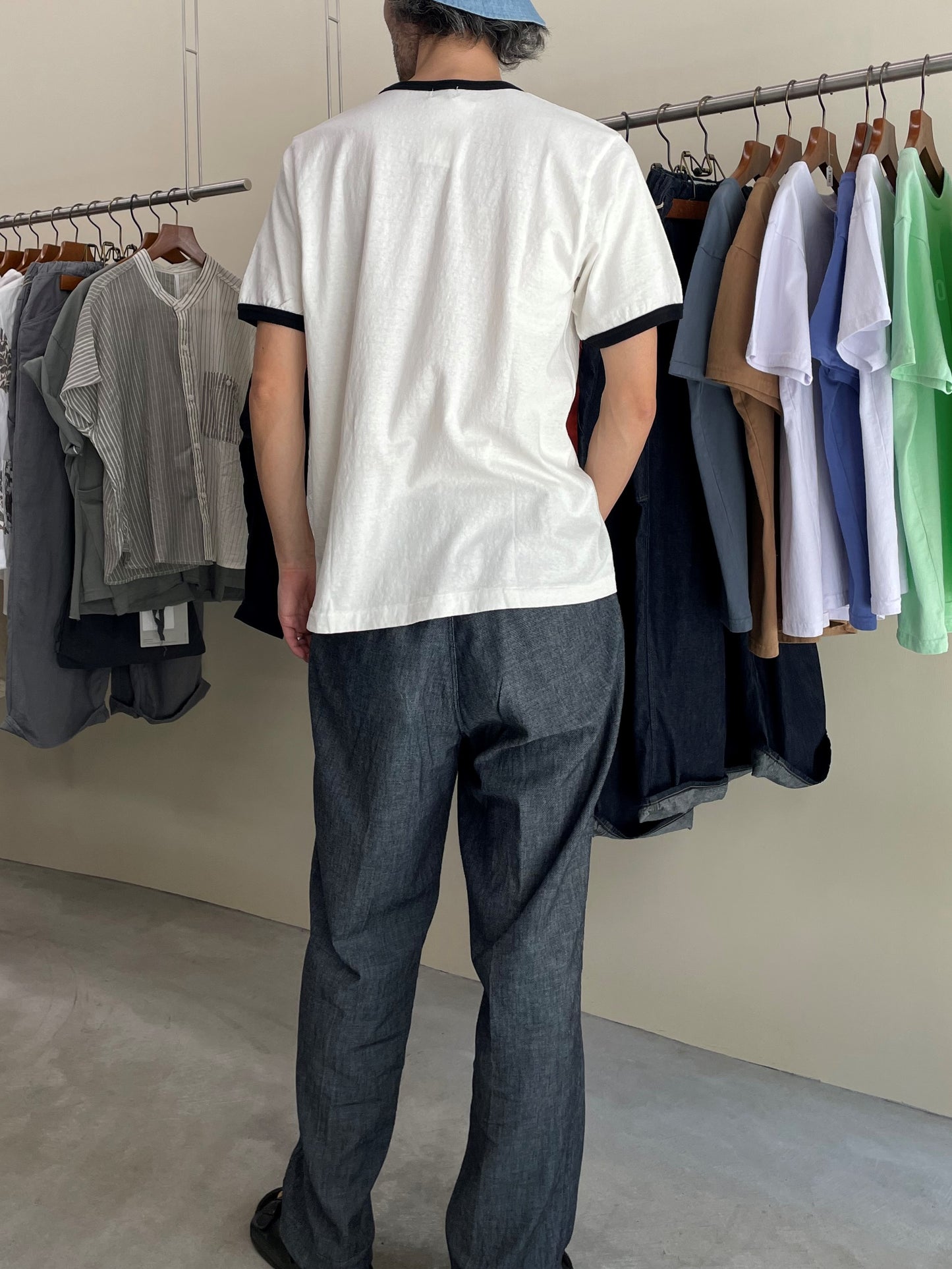 DUBBLE WORKS SS リンガープリントTシャツ /DUBBLE WORKS  SS ringer printed Tee