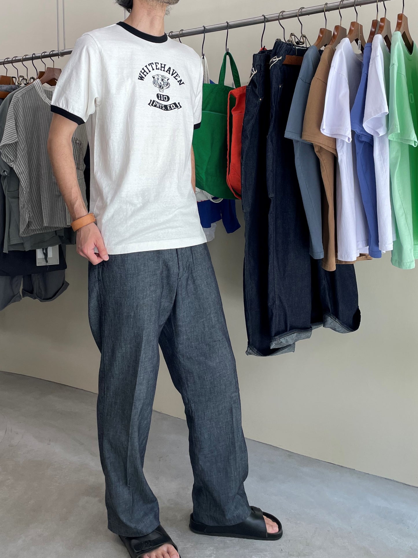 DUBBLE WORKS SS リンガープリントTシャツ /DUBBLE WORKS  SS ringer printed Tee