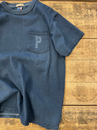 CDP インディゴショートスリーブスタンプポケットTシャツ / CDP Indigo short sleeves stamp pocket T-shirt