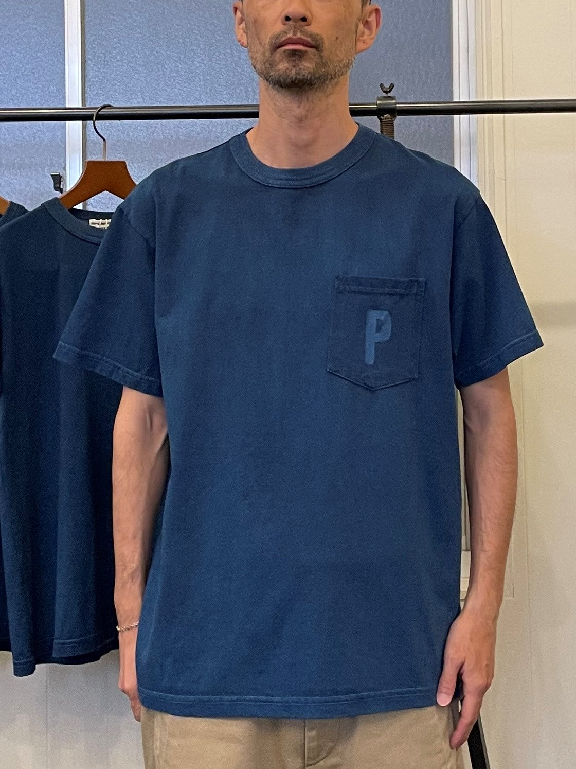 CDP インディゴショートスリーブスタンプポケットTシャツ / CDP Indigo short sleeves stamp pocket T-shirt