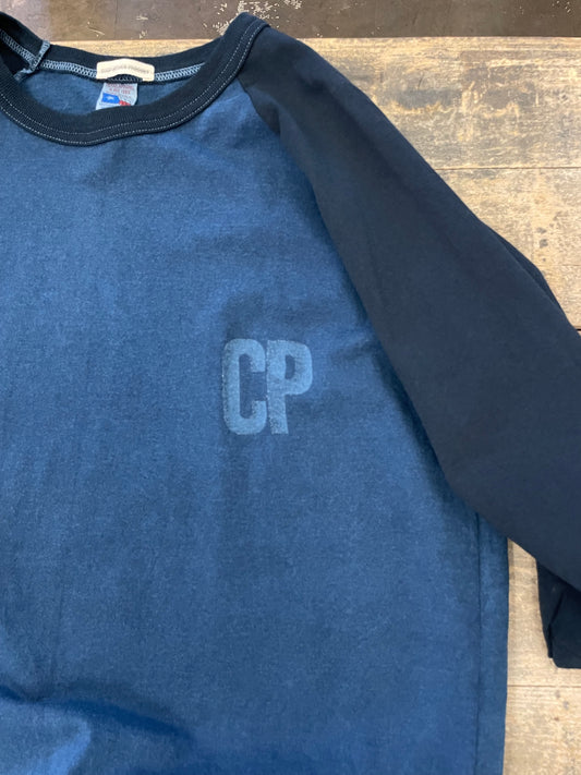 CDP インディゴクオータースリーブベイスボールスタンプTシャツ / CDP Indigo quarter sleeves baseball stamp T-shirt