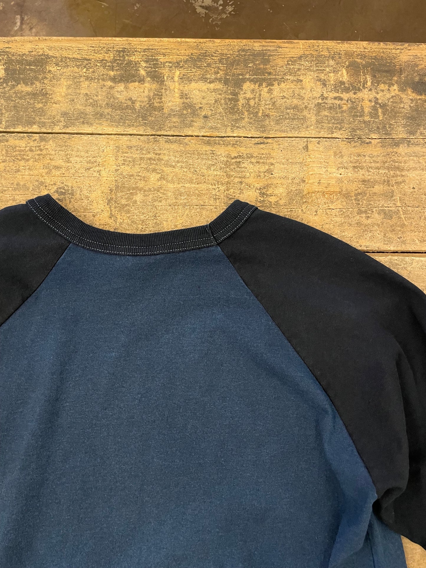 CDP インディゴクオータースリーブベイスボールスタンプTシャツ / CDP Indigo quarter sleeves baseball stamp T-shirt